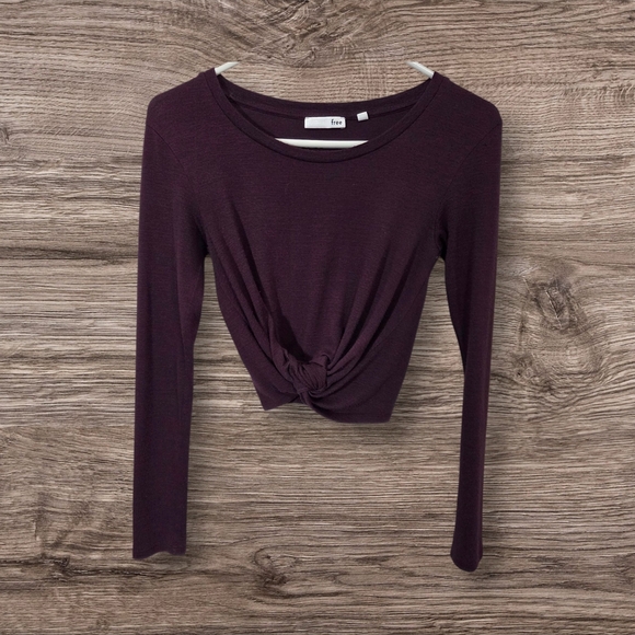 Wilfred Sweaters - ⭐️Wilfred Purple Tie Front Crop Sweater Size XXS